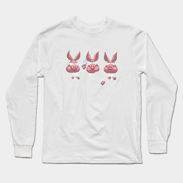 Pigs in black Long Sleeve T-Shirt by zilone